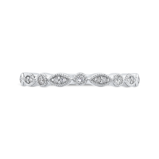 Round Diamond Half-Eternity Wedding Band in 14K White Gold