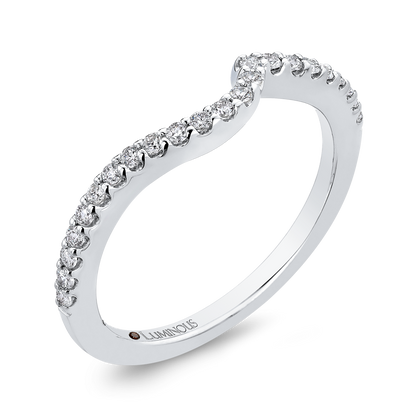 Round Diamond Half-Eternity Wedding Band in 14K White Gold