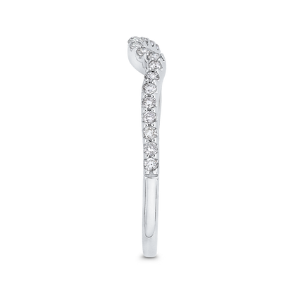 Round Diamond Half-Eternity Wedding Band in 14K White Gold