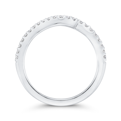 Round Diamond Half-Eternity Wedding Band in 14K White Gold