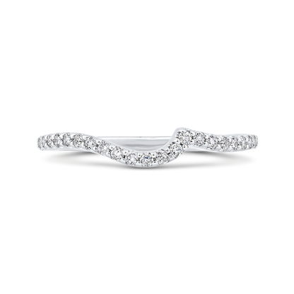Round Diamond Half-Eternity Wedding Band in 14K White Gold