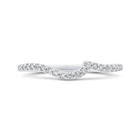 Round Diamond Half-Eternity Wedding Band in 14K White Gold