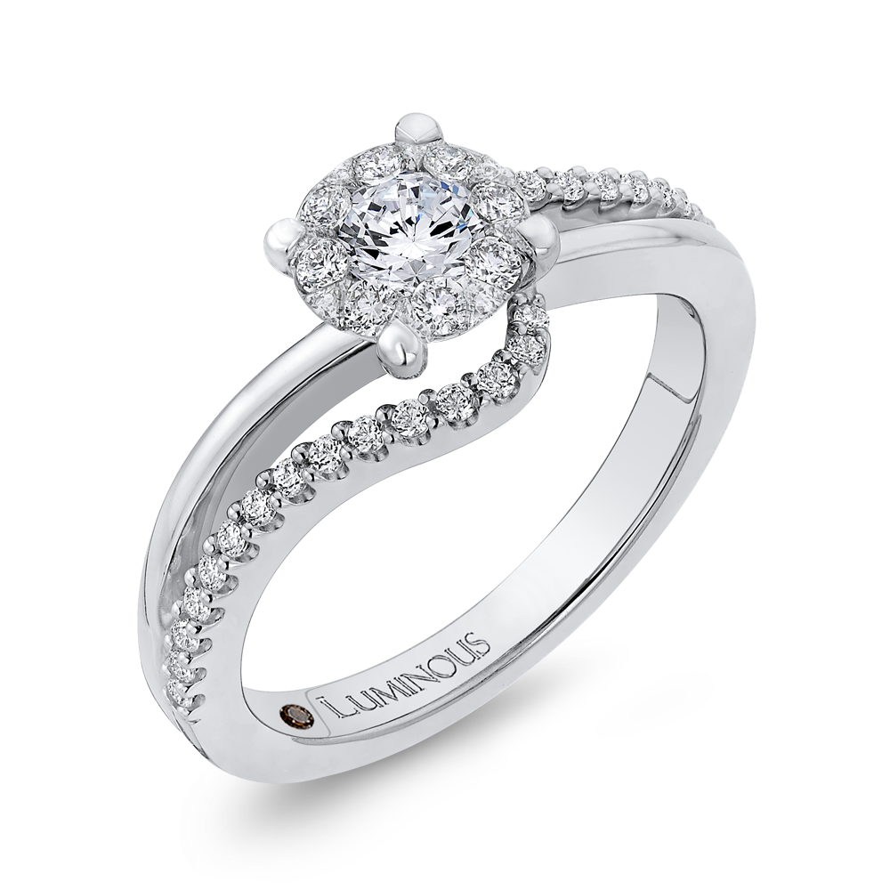 Round Diamond Promise Engagement Ring in 14K White Gold