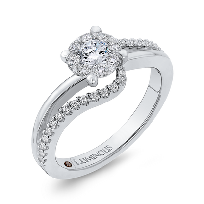 Round Diamond Promise Engagement Ring in 14K White Gold