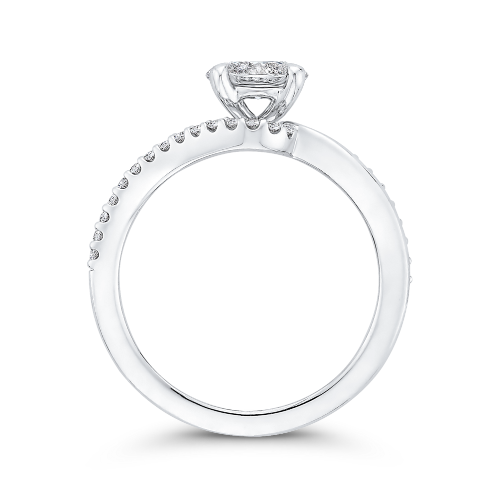 Round Diamond Promise Engagement Ring in 14K White Gold