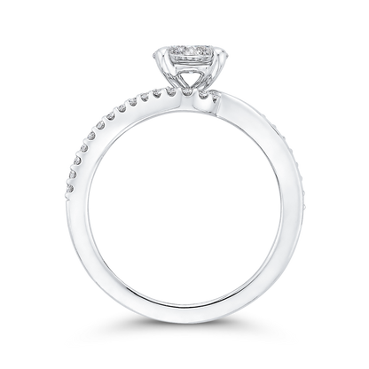 Round Diamond Promise Engagement Ring in 14K White Gold