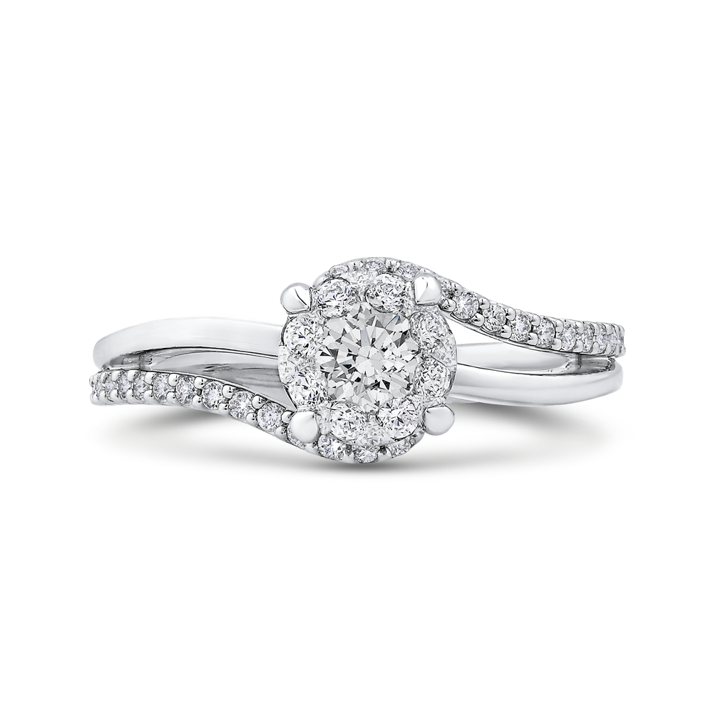 Round Diamond Promise Engagement Ring in 14K White Gold