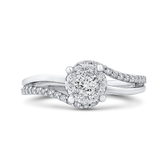 Round Diamond Promise Engagement Ring in 14K White Gold