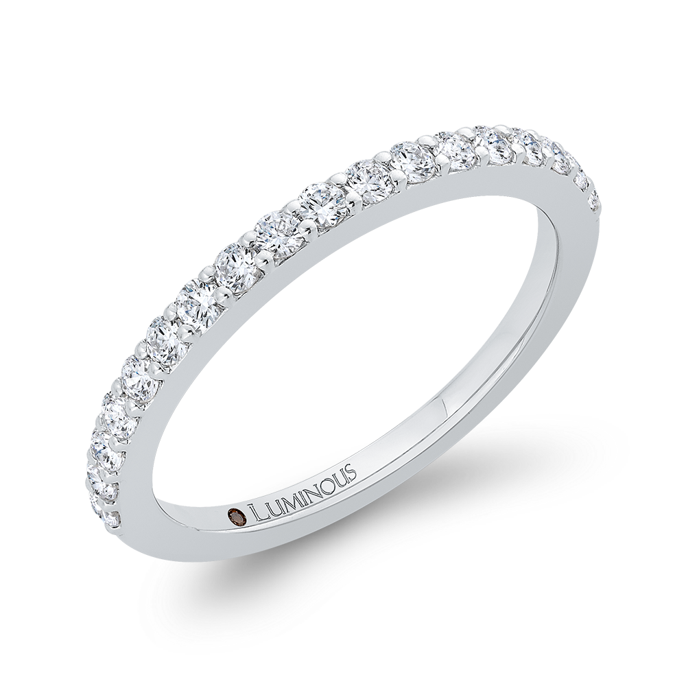 Half-Eternity Round Diamond Wedding Band in 14K White Gold