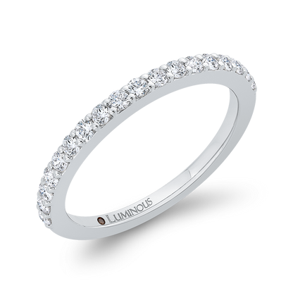 Half-Eternity Round Diamond Wedding Band in 14K White Gold