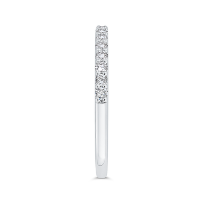 Half-Eternity Round Diamond Wedding Band in 14K White Gold