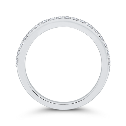Half-Eternity Round Diamond Wedding Band in 14K White Gold