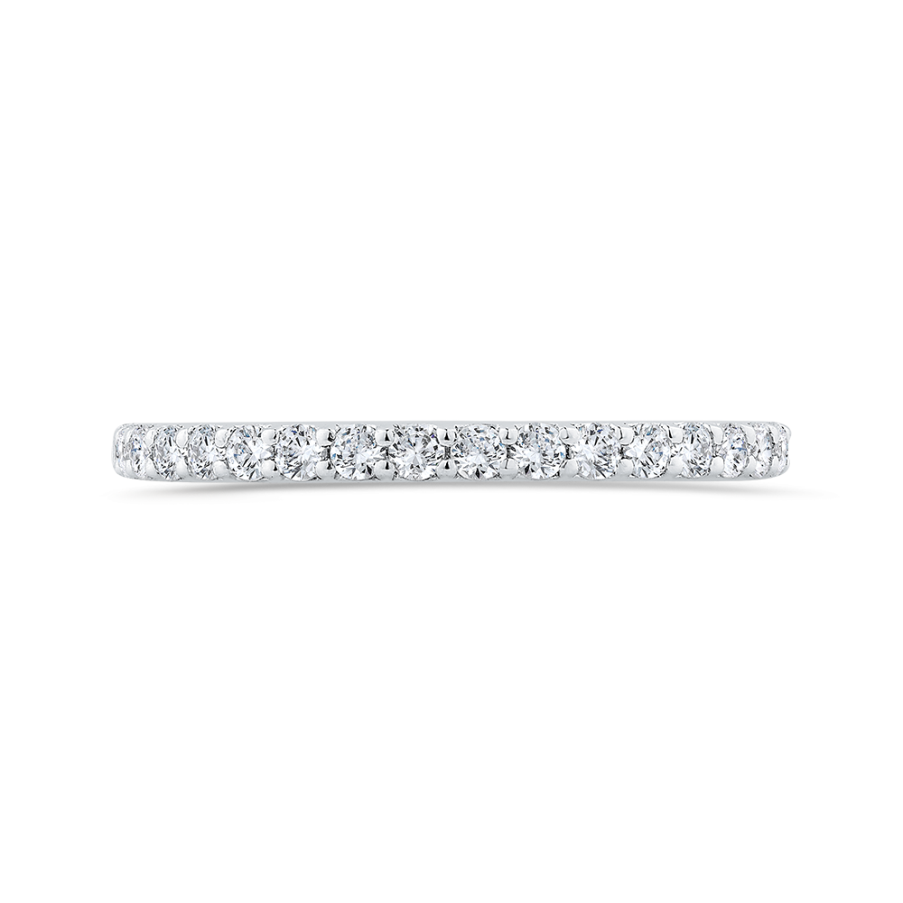 Half-Eternity Round Diamond Wedding Band in 14K White Gold