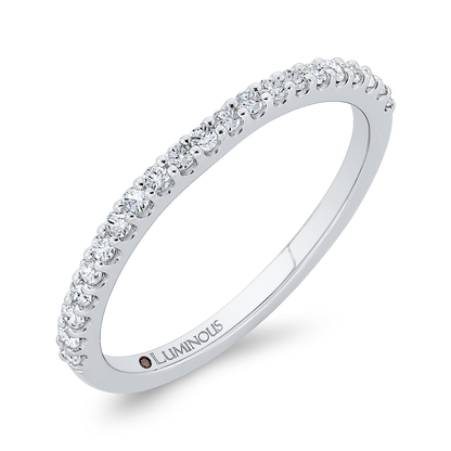 Half-Eternity Round Diamond Wedding Band in 14K White Gold