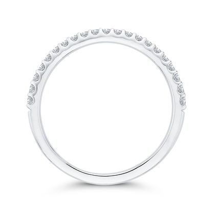 Half-Eternity Round Diamond Wedding Band in 14K White Gold
