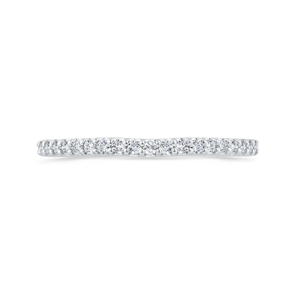 Half-Eternity Round Diamond Wedding Band in 14K White Gold