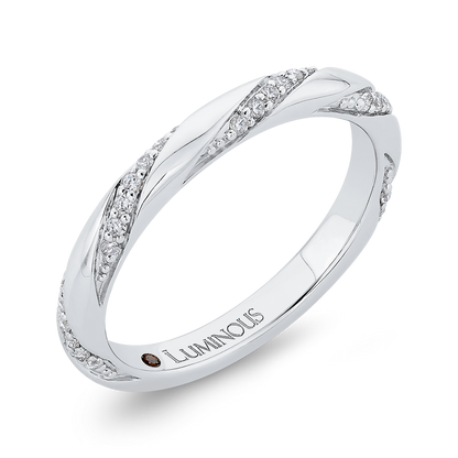 Round Diamond Wedding Band in 14K White Gold