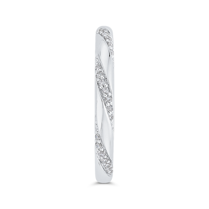Round Diamond Wedding Band in 14K White Gold
