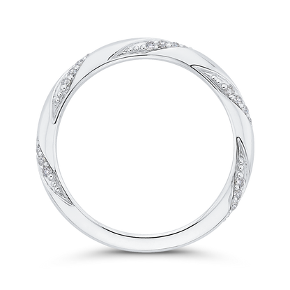 Round Diamond Wedding Band in 14K White Gold