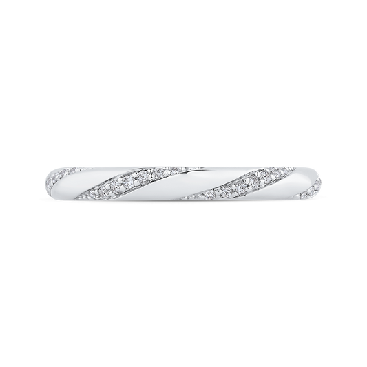 Round Diamond Wedding Band in 14K White Gold