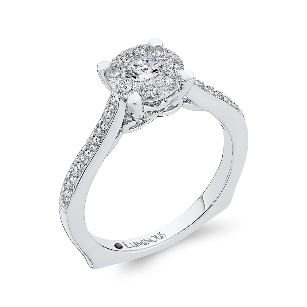 Round Diamond Engagement Ring in 14K White Gold