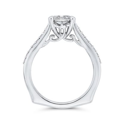 Round Diamond Engagement Ring in 14K White Gold