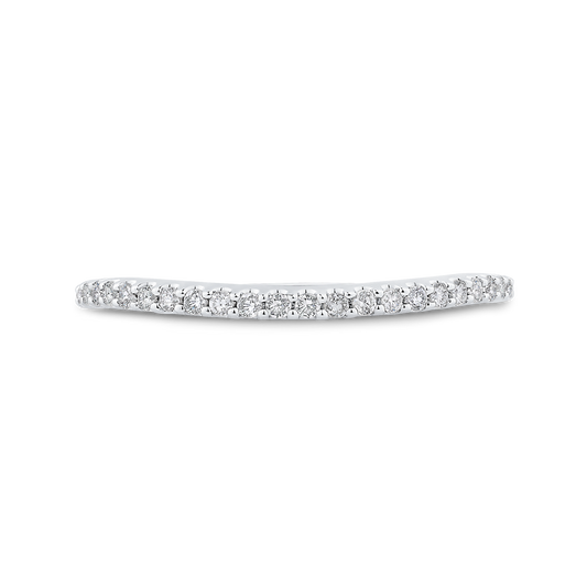 Euro Shank Round Diamond Half-Eternity Wedding Band in 14K White Gold