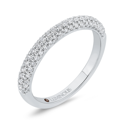 Round Diamond Half-Eternity Wedding Band in 14K White Gold