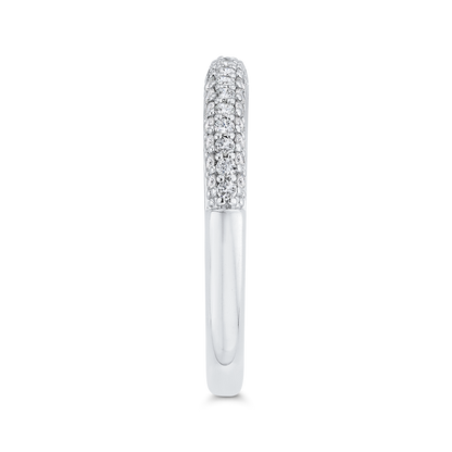 Round Diamond Half-Eternity Wedding Band in 14K White Gold