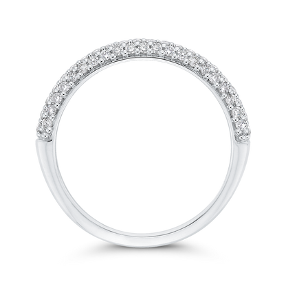 Round Diamond Half-Eternity Wedding Band in 14K White Gold