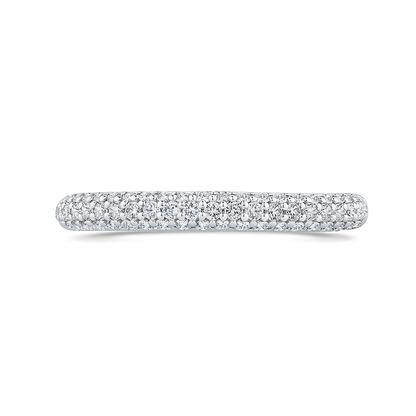 Round Diamond Half-Eternity Wedding Band in 14K White Gold