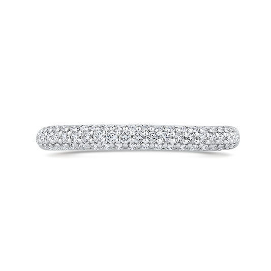 Round Diamond Half-Eternity Wedding Band in 14K White Gold