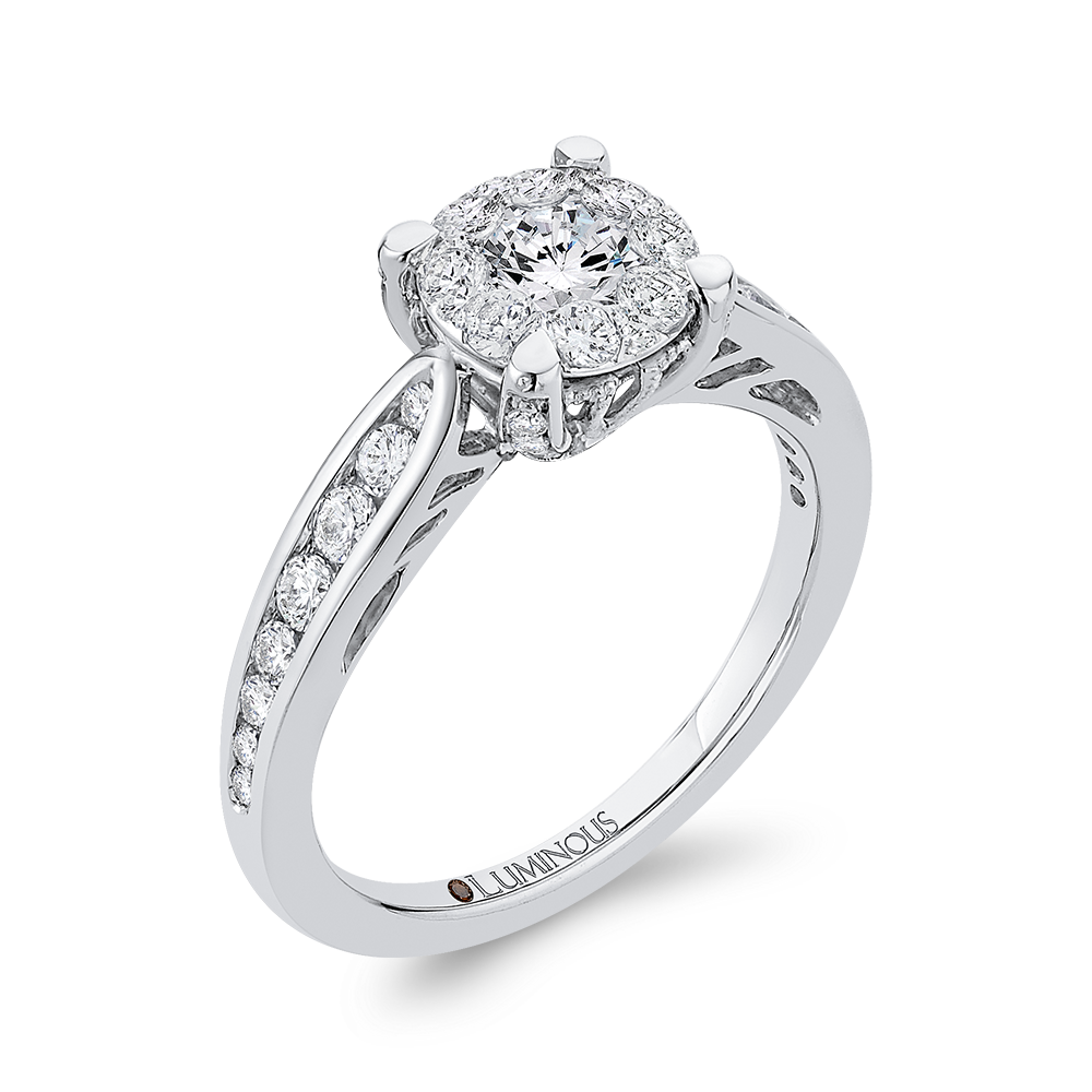 Round Diamond Engagement Ring in 14K White Gold