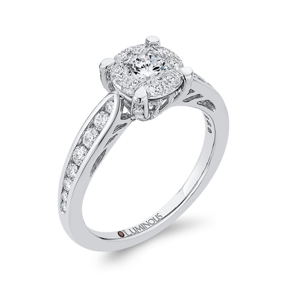 Round Diamond Engagement Ring in 14K White Gold