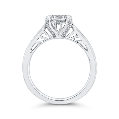 Round Diamond Engagement Ring in 14K White Gold