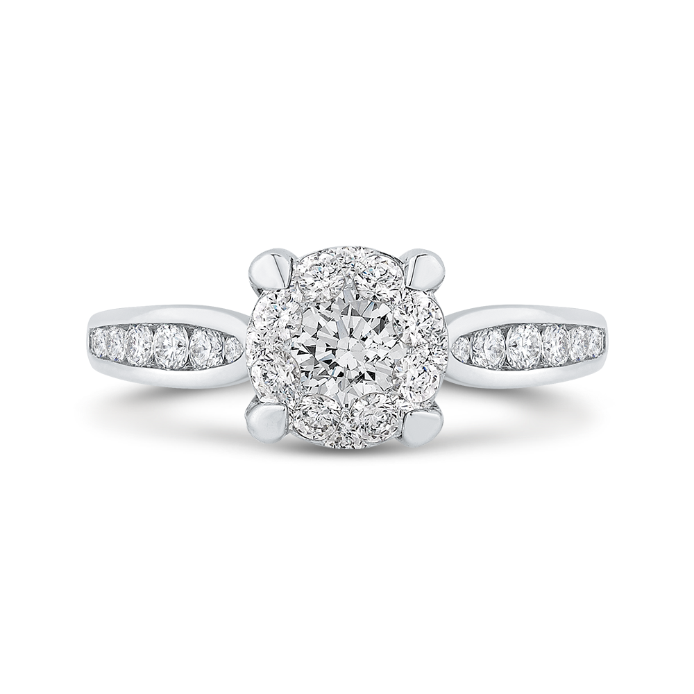 Round Diamond Engagement Ring in 14K White Gold