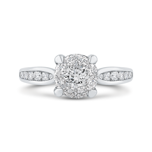 Round Diamond Engagement Ring in 14K White Gold