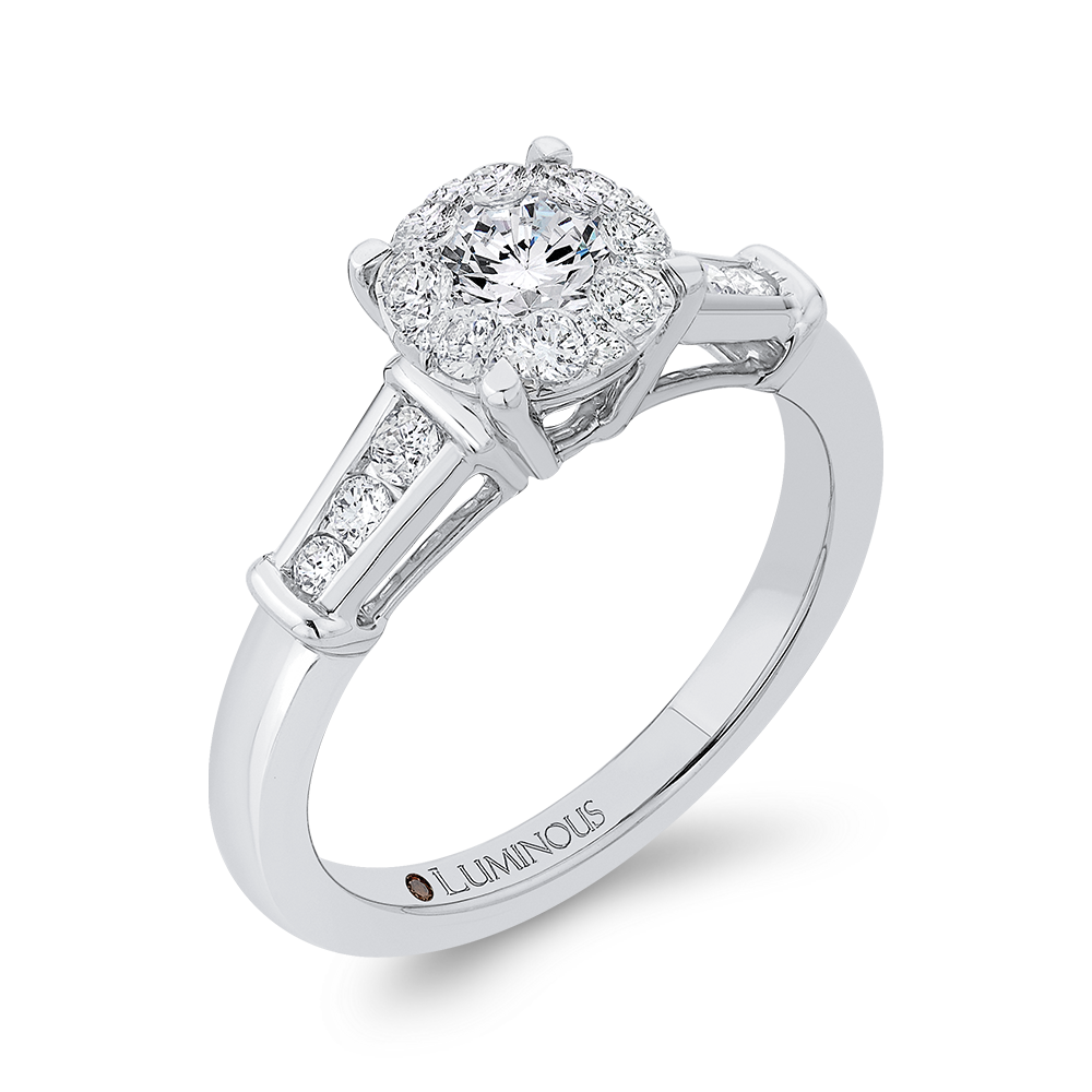 Round Diamond Engagement Ring in 14K White Gold