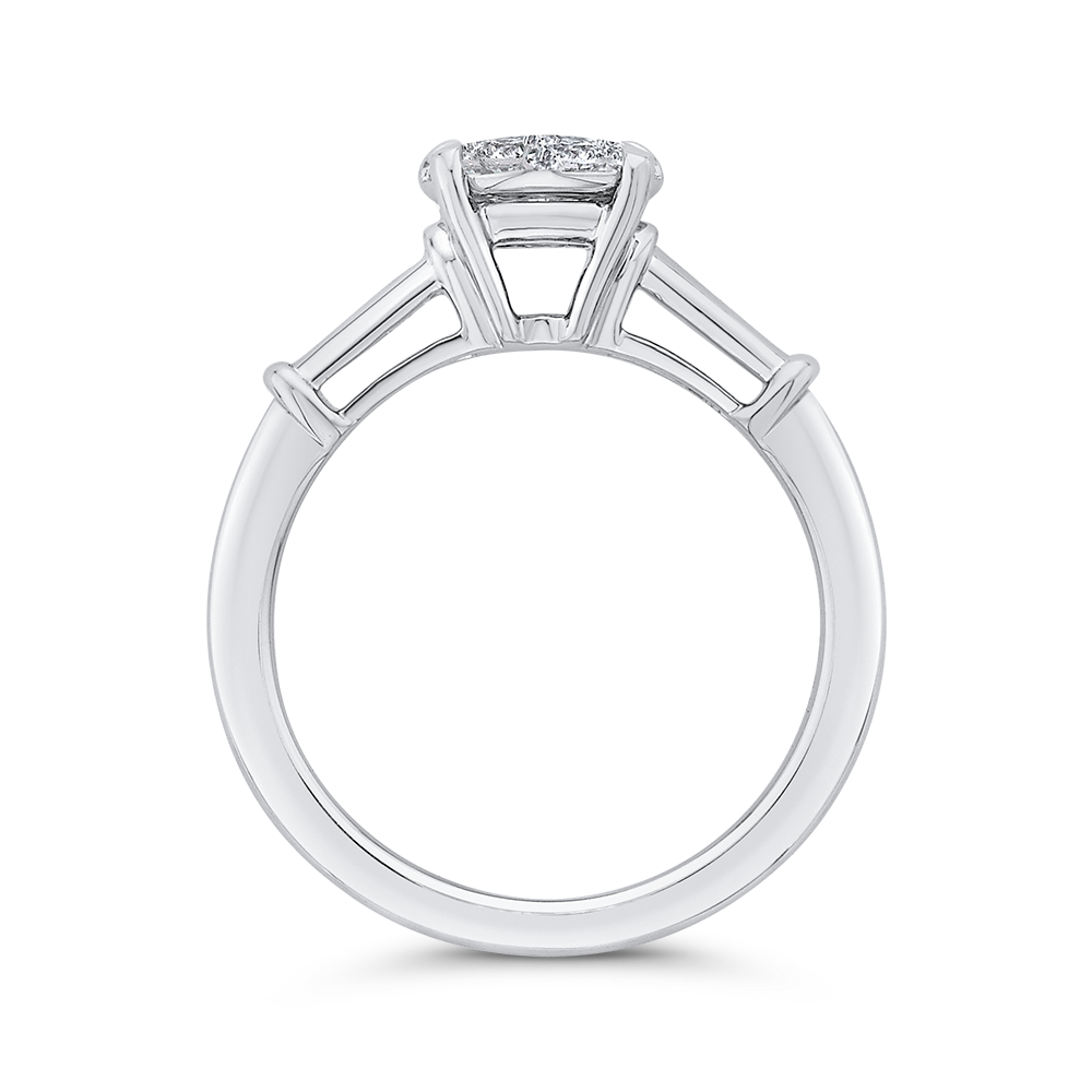 Round Diamond Engagement Ring in 14K White Gold