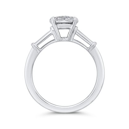 Round Diamond Engagement Ring in 14K White Gold