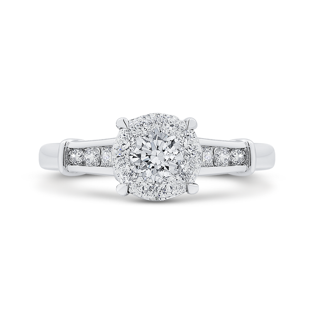 Round Diamond Engagement Ring in 14K White Gold