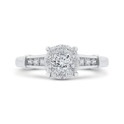 Round Diamond Engagement Ring in 14K White Gold