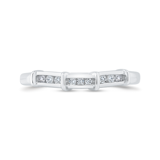 Round Diamond Wedding Band in 14K White Gold
