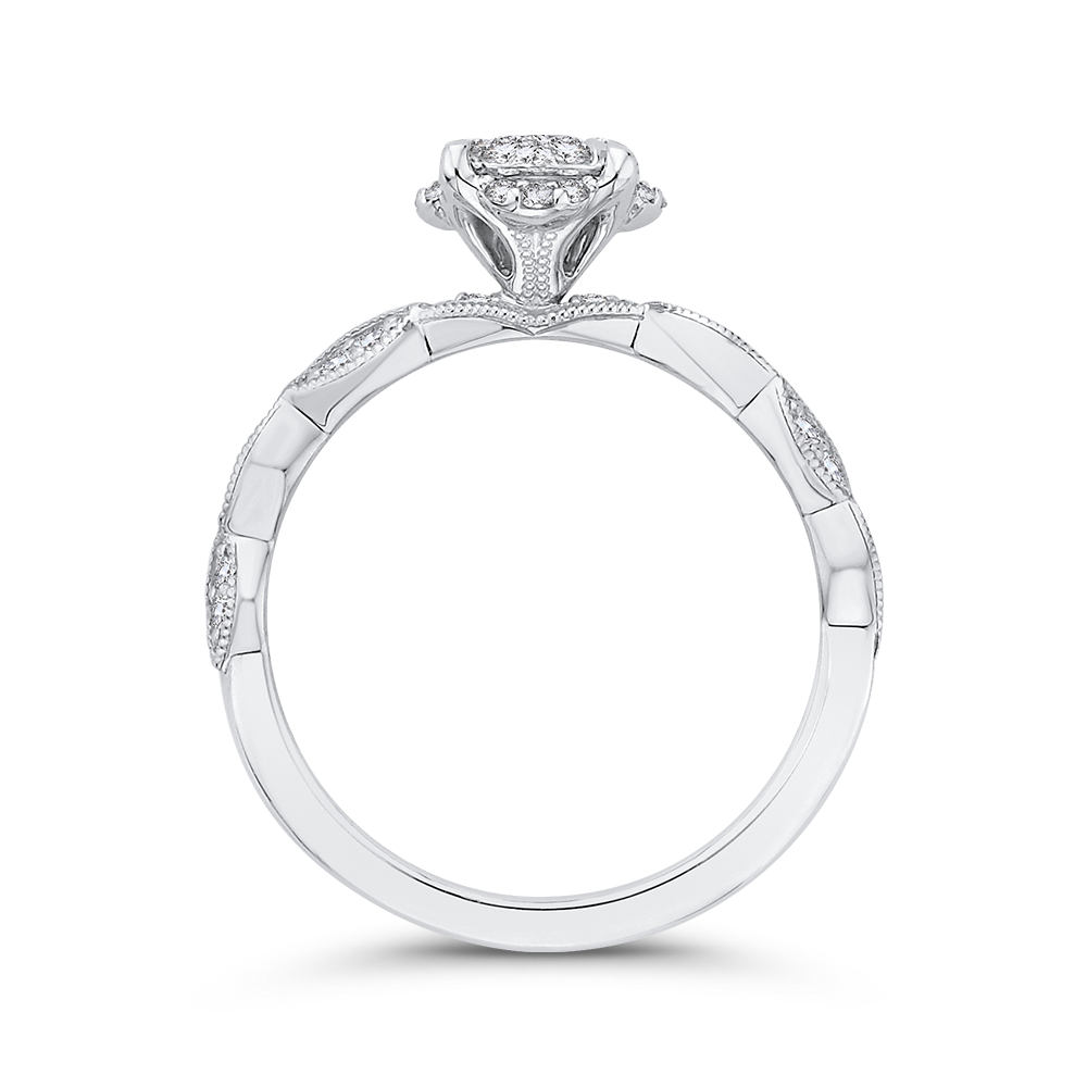 Round Diamond Engagement Ring in 14K White Gold