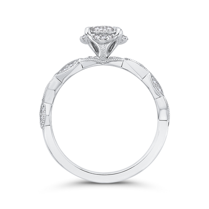 Round Diamond Engagement Ring in 14K White Gold