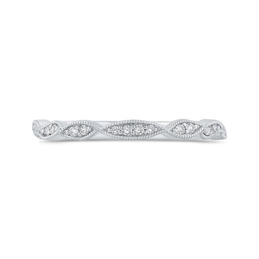Half-Eternity Round Diamond Wedding Band in 14K White Gold