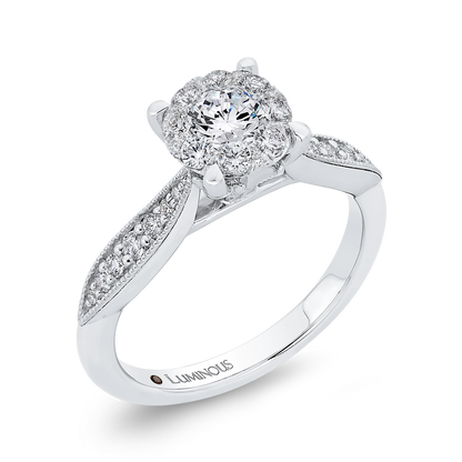 Round Diamond Engagement Ring in 14K White Gold