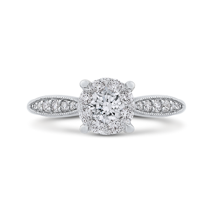 Round Diamond Engagement Ring in 14K White Gold