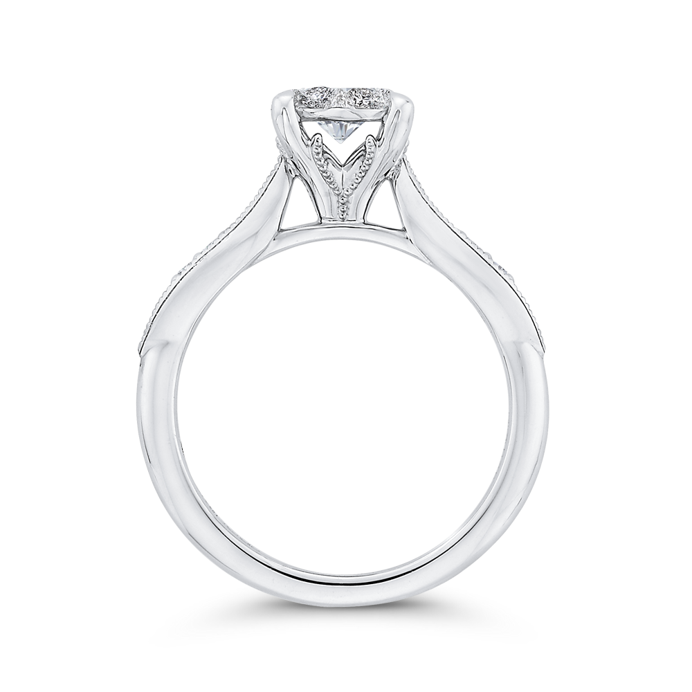 Round Diamond Engagement Ring in 14K White Gold