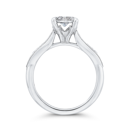 Round Diamond Engagement Ring in 14K White Gold